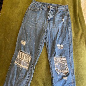 Splatter Paint Ripped Jeans Size 6